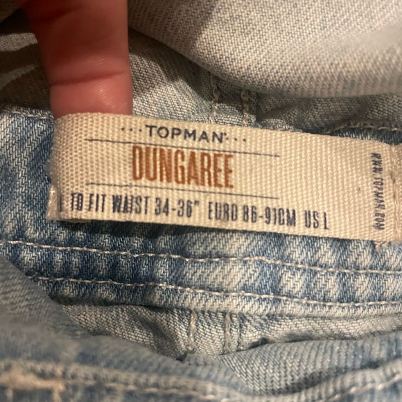 Topman Dungaree Denim Short Overalls Size Large - Picture 9 of 12